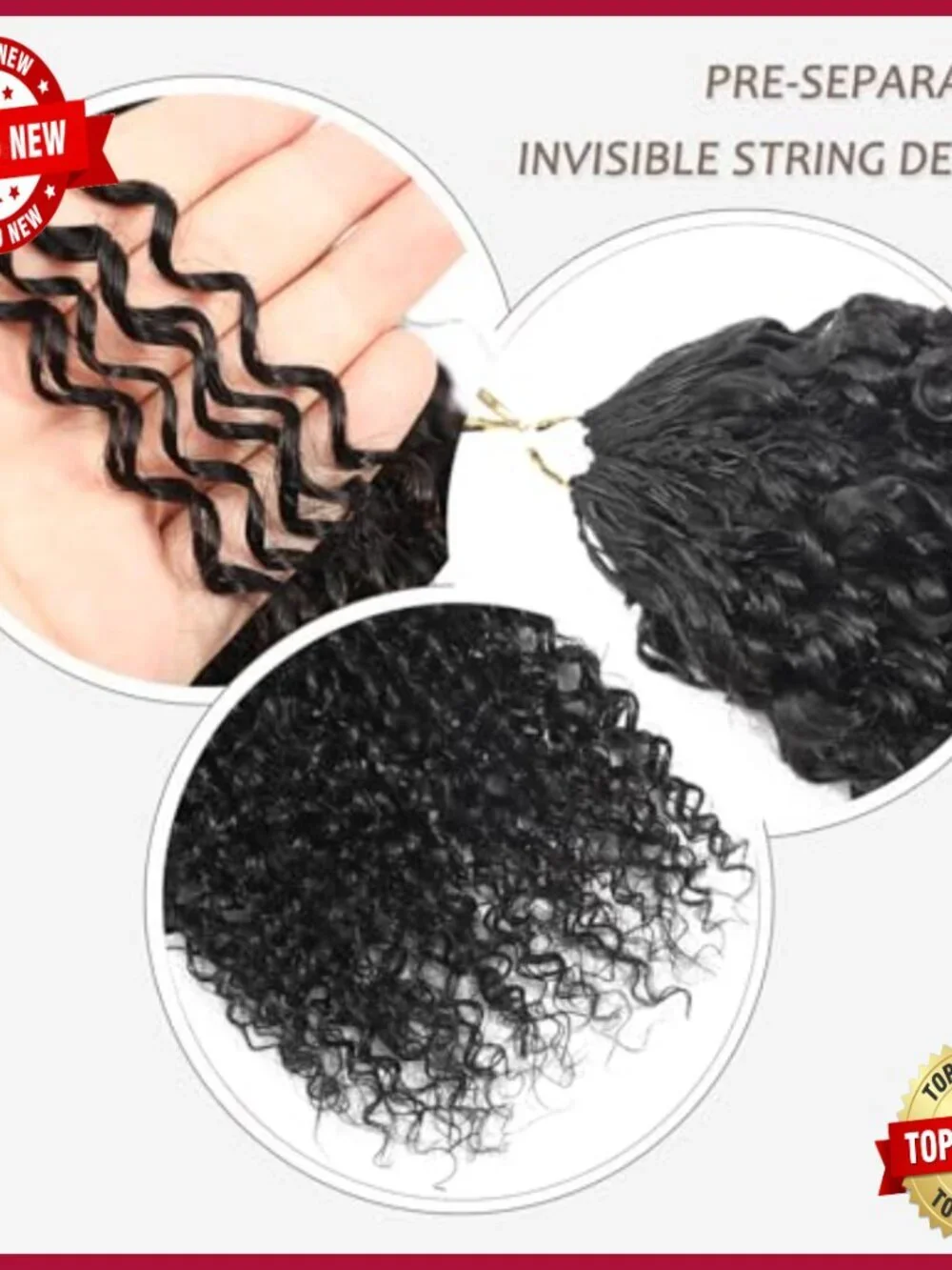 Kinky Curly Human Hair Extensions 18 Inch Knotless Pre-Separated 70g Pack